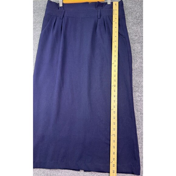 Sweet Salt Navy Pencil Midi Skirt Size 10 Modest Fit Back Vent Fully Lined - Picture 5 of 10